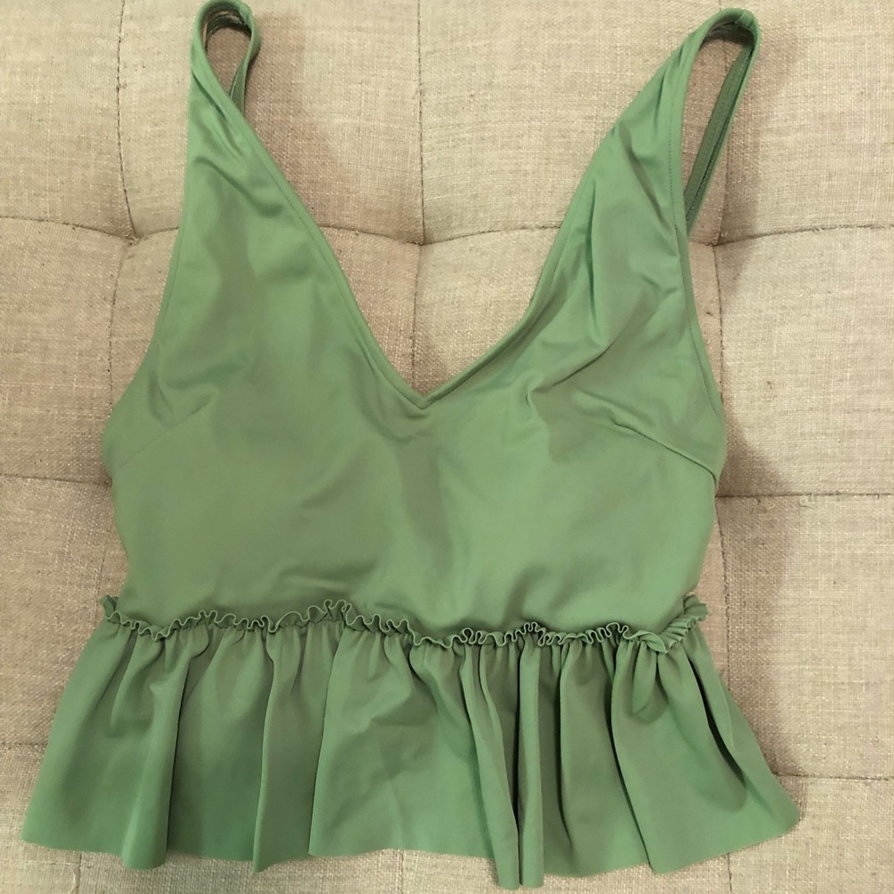 Kortni Jeane Green V-neck Swimsuit